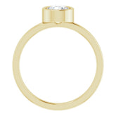 14K Yellow 6 mm Natural White Sapphire Ring